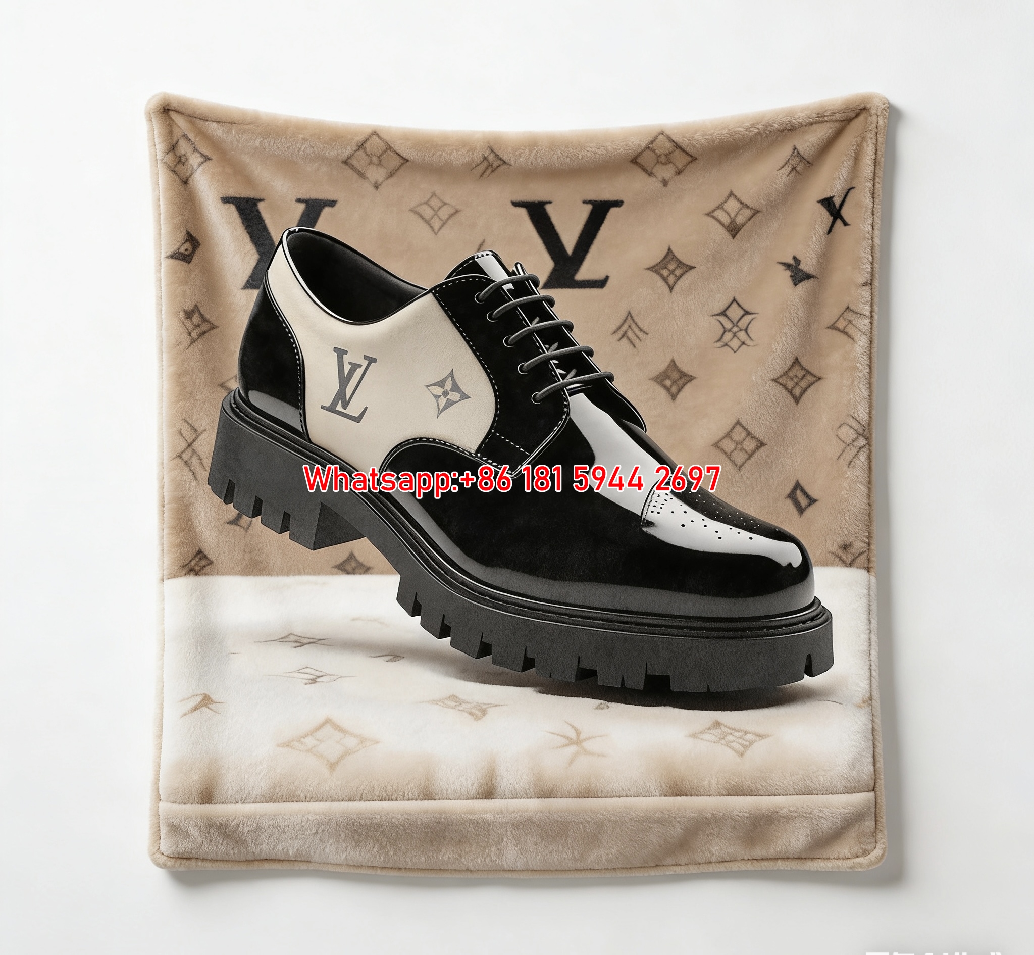 LV Brogue Shoe Blanket Monogram Platform Shoe Throw 194